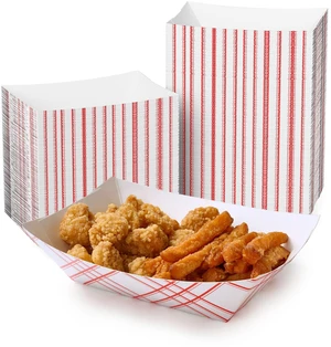 250 Pack 3lb Paper Food Tray Red, Disposable Paper Boat for Nacho Food Holder Trays, Serving Boats for Taco Hot Dog Snack Fries Dessert Popcorn Sauce 250 Pack 3lb Paper Food Tray Red, Disposable Paper Boat for Nacho Food Holder Trays, Serving Boats for Taco Hot Dog Snack Fries Dessert Popcorn Sauce