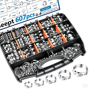 607Pcs 22 Sizes Single Ear Hose Clamps with Pliers 5.3-33.1mm 304 Stainless Steel Crimp Hose Clamps Assortment Kit Perfect for Automotive/Home Appliance/Water Pipe and Fuel Line 607Pcs 22 Sizes Single Ear Hose Clamps with Pliers 5.3-33.1mm 304 Stainless Steel Crimp Hose Clamps Assortment Kit Perfect for Automotive/Home Appliance/Water Pipe and Fuel Line
