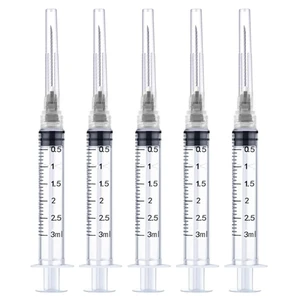 100 Pack 3ml/cc Disposable Luer Lock Lab Syringes with 22Ga 1.0 Inch Needle Individually Sealed Packed 100 Pack 3ml/cc Disposable Luer Lock Lab Syringes with 22Ga 1.0 Inch Needle Individually Sealed Packed