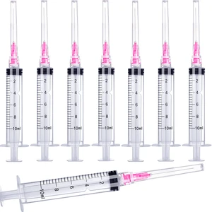 100 Pack 10ml/cc Plastic Luer Lock Syringa with 18Ga and Cap, Individually Sealed Wrapped, for Scientific Labs, Measuring Liquid, Refilling Cartridges or Glue Applicator 100 Pack 10ml/cc Plastic Luer Lock Syringa with 18Ga and Cap, Individually Sealed Wrapped, for Scientific Labs, Measuring Liquid, Refilling Cartridges or Glue Applicator