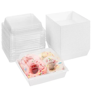 Charcuterie Boxes with Clear Lids, 5 Inches, 100 Pack, White To Go Paper Food Containers, Disposable Bakery Dessert Boxes, For Sandwich, Cookie, Pastry, Cake Slice Charcuterie Boxes with Clear Lids, 5 Inches, 100 Pack, White To Go Paper Food Containers, Disposable Bakery Dessert Boxes, For Sandwich, Cookie, Pastry, Cake Slice