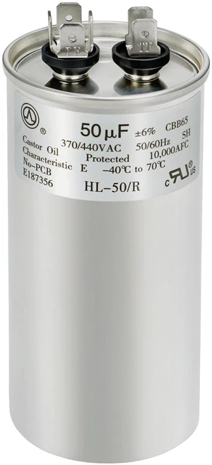 AC Capacitor 50uF or 50MFD ±6% 370V/440VAC CBB65 Round Start Capacitor for Heat Pump Air Conditionerfor AC Motor Run or Fan Start and CoolTen Years of Coverage AC Capacitor 50uF or 50MFD ±6% 370V/440VAC CBB65 Round Start Capacitor for Heat Pump Air Conditionerfor AC Motor Run or Fan Start and CoolTen Years of Coverage