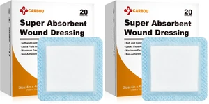 4" x 4" Super Absorbent Wound Dressing, 40 Pack, Non-Adhesive Pads Breathable Absorbent Bandages, Soft Highly Absorbent Dressing, Non Stick Gauze Pads for Heavy Exudate Wound Care 4" x 4" Super Absorbent Wound Dressing, 40 Pack, Non-Adhesive Pads Breathable Absorbent Bandages, Soft Highly Absorbent Dressing, Non Stick Gauze Pads for Heavy Exudate Wound Care