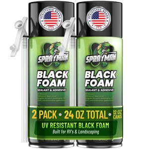 Black Waterfall Foam Sealant - (2x12oz) Expanding Polyurethane Pond Foam Sealer, UV Resistant, Water Proof Spray for Landscape & Exterior, Straw Use, 2 Pack Black Waterfall Foam Sealant - (2x12oz) Expanding Polyurethane Pond Foam Sealer, UV Resistant, Water Proof Spray for Landscape & Exterior, Straw Use, 2 Pack