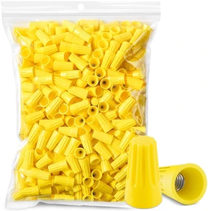 600 Pcs Yellow Wire Connectors Nuts, Electrical Wire Caps Insulated 18-12 AWG, Twist-On Nuts Screw Wires Cap Small, for Home Electric Wiring, DIY Repairs & Commercial Use, Assortment Available 600 Pcs Yellow Wire Connectors Nuts, Electrical Wire Caps Insulated 18-12 AWG, Twist-On Nuts Screw Wires Cap Small, for Home Electric Wiring, DIY Repairs & Commercial Use, Assortment Available