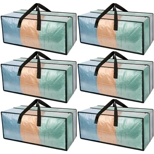 Heavy Duty Clear Moving Bags with Strong Zipper & Comfortable Handles 6 Pack Extra Large Storage Bags Totes Moving Boxes Packing Supplies for College Dorm Room Essentials Compatible with IKEA Heavy Duty Clear Moving Bags with Strong Zipper & Comfortable Handles 6 Pack Extra Large Storage Bags Totes Moving Boxes Packing Supplies for College Dorm Room Essentials Compatible with IKEA