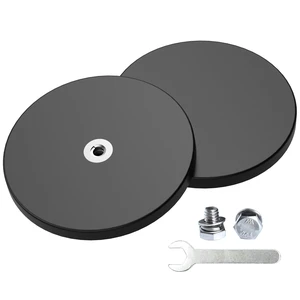 2 Pieces Strong Rubber Coated Mounting Magnets 120 LB Anti-Scratch & Anti Corrosion, Over 120 LB Adhesive Power, 1/4"-20 Stainless Steel Thread Hole with Bolts, For PTZ, Camera 2 Pieces Strong Rubber Coated Mounting Magnets 120 LB Anti-Scratch & Anti Corrosion, Over 120 LB Adhesive Power, 1/4"-20 Stainless Steel Thread Hole with Bolts, For PTZ, Camera