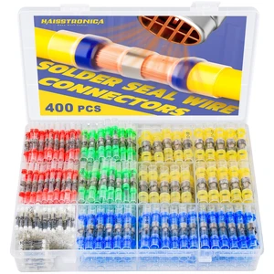 400PCS Solder Seal Wire Connectors Kit, 5 Colors/5 Sizes 26-10 AWG, Wire Gauge Markings, Clear Sleeves, Hot-Melt Adhesive Rings, Compartment Storage, Automotive Wiring 400PCS Solder Seal Wire Connectors Kit, 5 Colors/5 Sizes 26-10 AWG, Wire Gauge Markings, Clear Sleeves, Hot-Melt Adhesive Rings, Compartment Storage, Automotive Wiring