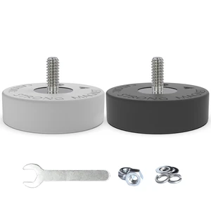 Rubber Coated Mounting Magnets Over 80LB Force Magnetic Base Anti-Scratch Anti Corrosion Heavy Duty, Size 2" *0.6" with 1/4"-20 Male Thread and Nuts Rubber Coated Mounting Magnets Over 80LB Force Magnetic Base Anti-Scratch Anti Corrosion Heavy Duty, Size 2" *0.6" with 1/4"-20 Male Thread and Nuts