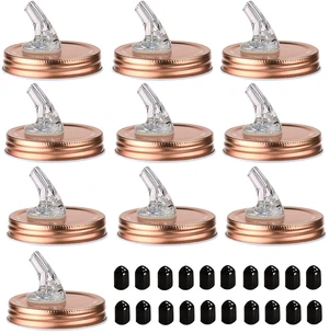 Mason Jar Pour Spouts. free flow Mason Jar Pour Spouts, mason jar for spout regular mouth size 70mm dispenser germination cover. Suitable for any liquid. Leak-Proof 10-Pack + 20 Black Lid Caps (10 Mason Jar Pour Spouts. free flow Mason Jar Pour Spouts, mason jar for spout regular mouth size 70mm dispenser germination cover. Suitable for any liquid. Leak-Proof 10-Pack + 20 Black Lid Caps (10