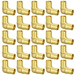 25 Pack 3/4" PEX Fittings, PEX Elbow Fittings, Brass PEX Fittings for PEX Tubing Pipe 25 Pack 3/4" PEX Fittings, PEX Elbow Fittings, Brass PEX Fittings for PEX Tubing Pipe