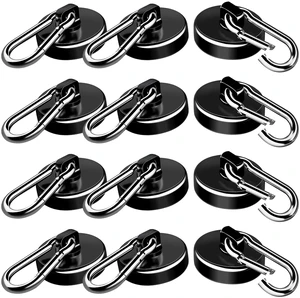 Magnetic Hooks 110LBS Strong Magnets Cruise 12Pack Magnet with Hook Heavy Duty Kitchen Essentials Neodymium Extra Carabiner Super Locker Ship For Hanging Cabin Swivel Imanes Fuertes Black Magnetic Hooks 110LBS Strong Magnets Cruise 12Pack Magnet with Hook Heavy Duty Kitchen Essentials Neodymium Extra Carabiner Super Locker Ship For Hanging Cabin Swivel Imanes Fuertes Black