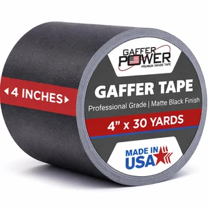 Black Tape 4 Inch x 30 Yards, Heavy Duty, Made in USA Black Tape 4 Inch x 30 Yards, Heavy Duty, Made in USA