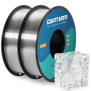 PETG Filament 1.75mm 1kg (2.2lb), 2-Pack Clear PETG Filament for 3D Printer, ±0.02mm Accuracy, Strong Toughness, Neatly Wound & Moistureproof, Non-Clogging&Non-Stringing, Clear PETG Filament 1.75mm 1kg (2.2lb), 2-Pack Clear PETG Filament for 3D Printer, ±0.02mm Accuracy, Strong Toughness, Neatly Wound & Moistureproof, Non-Clogging&Non-Stringing, Clear