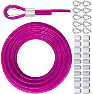 Vinyl Coated Galvanized Steel Wire Rope 3/16" PVC Covered Steel Cable 50ft/100ft/150ft/200ft, Ideal String Light Hanging Cable Vinyl Coated Galvanized Steel Wire Rope 3/16" PVC Covered Steel Cable 50ft/100ft/150ft/200ft, Ideal String Light Hanging Cable