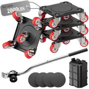 Heavy Duty Furniture Movers with 5-Wheel Dollies Furniture Dolly Set with Lifter & Base, 360° Swivel Casters, Non-Slip Pads, Up to 2000 lbs Load Capacity Heavy Duty Furniture Movers with 5-Wheel Dollies Furniture Dolly Set with Lifter & Base, 360° Swivel Casters, Non-Slip Pads, Up to 2000 lbs Load Capacity