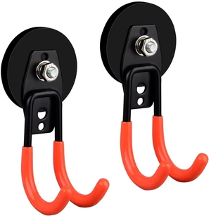 Garage Strong Magnetic Hooks, 2 Pack Heavy Duty Large J Hooks with Magnet, Anti-Slip Coating Magnet Hooks for Garden Tools, Ropes,Drill Garage Strong Magnetic Hooks, 2 Pack Heavy Duty Large J Hooks with Magnet, Anti-Slip Coating Magnet Hooks for Garden Tools, Ropes,Drill