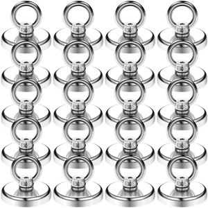 Magnetic Hooks with Countersunk Hole Eyebolt 110LBS 20 Pack Heavy Duty Magnet, Rare Earth Neodymium Magnets,for Workplace, Home, Kitchen, Office and Garage Magnetic Hooks with Countersunk Hole Eyebolt 110LBS 20 Pack Heavy Duty Magnet, Rare Earth Neodymium Magnets,for Workplace, Home, Kitchen, Office and Garage