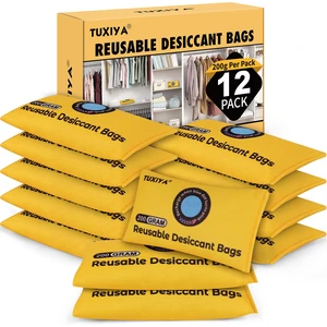 12Pack 200g Each Rechargeable Silica Gel Desiccant Packets Color Indicating Desiccant Packs for Storage,Moisture Absorbers for Storage Bins, Suitcase, Safes, 3D Filaments, Wet Zones 12Pack 200g Each Rechargeable Silica Gel Desiccant Packets Color Indicating Desiccant Packs for Storage,Moisture Absorbers for Storage Bins, Suitcase, Safes, 3D Filaments, Wet Zones