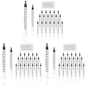 60 Pack 1ml Syringe for Liquid, 1cc Plastic Small Syringes for Scientific Labs, Measuring Liquids, Feeding Pets, Medical Student, Oil or Glue Applicator, Non-Sterile, No Needle 60 Pack 1ml Syringe for Liquid, 1cc Plastic Small Syringes for Scientific Labs, Measuring Liquids, Feeding Pets, Medical Student, Oil or Glue Applicator, Non-Sterile, No Needle