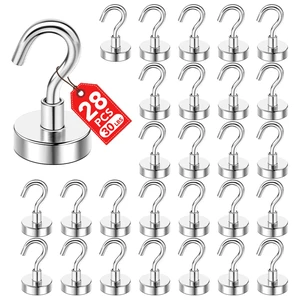 28 Pack Magnetic Hooks, 30Lbs Magnet Cruise Hook Heavy Duty with Epoxy Coating for Refrigerator, Cruise, Grill, Kitchen,Home 28 Pack Magnetic Hooks, 30Lbs Magnet Cruise Hook Heavy Duty with Epoxy Coating for Refrigerator, Cruise, Grill, Kitchen,Home