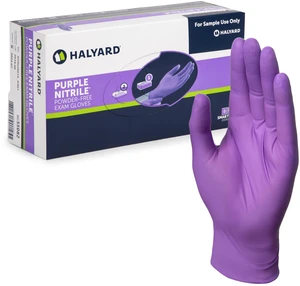 PURPLE NITRILE Gloves Powder Free Disposable Medical Exam Gloves Dental Chemo Protection 5.9 mil 9.5 In Medium Purple 55082 (Box of 100) PURPLE NITRILE Gloves Powder Free Disposable Medical Exam Gloves Dental Chemo Protection 5.9 mil 9.5 In Medium Purple 55082 (Box of 100)