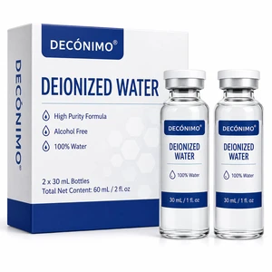 Deionized Water, 2 Pack 30 mL Glass Vials, 100% Pure Alcohol-Free Deionized Water, 2 Pack 30 mL Glass Vials, 100% Pure Alcohol-Free