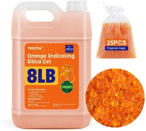 8 LBS Orange Indicating Silica Gel Desiccant Beads Reusable Industry Standard 3-5 mm, Rechargeable Silica Gel Beads for 3D Filament, Electronic, Camera, Jewelry 25PCS Organza Bag 8 LBS Orange Indicating Silica Gel Desiccant Beads Reusable Industry Standard 3-5 mm, Rechargeable Silica Gel Beads for 3D Filament, Electronic, Camera, Jewelry 25PCS Organza Bag