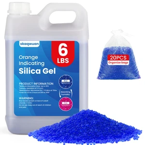 6 LBS Blue Indicating Silica Gel Desiccant Beads, Industry Standard 3-5mm Reusable Desiccant, for 3D Printer Electronics Camera Jewelry Paintings (20PCS Organza Bag) 6 LBS Blue Indicating Silica Gel Desiccant Beads, Industry Standard 3-5mm Reusable Desiccant, for 3D Printer Electronics Camera Jewelry Paintings (20PCS Organza Bag)