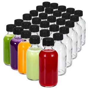 30-Pack 2 oz (60ml) Small Glass Boston Round Bottles with Lids Leak-Proof Mini Travel Containers for Ginger Shots, Juice, Whiskey, Vanilla Extract, Samples W/Labels, Funnels & Brushes 30-Pack 2 oz (60ml) Small Glass Boston Round Bottles with Lids Leak-Proof Mini Travel Containers for Ginger Shots, Juice, Whiskey, Vanilla Extract, Samples W/Labels, Funnels & Brushes