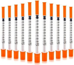 29 Gauge 1cc 1/2 in(13mm) Syringes with Needle,Pack of 100 29 Gauge 1cc 1/2 in(13mm) Syringes with Needle,Pack of 100