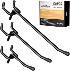 120 Pack 2/4/6 Inch Black Pegboard Hooks, 1/4" Heavy Duty Peg Board Shelving Hooks Accessories, Fit for 1/4" Pegboard, Garage, Crafts, Kitchen, Store, Peg Board Tool Hangers 120 Pack 2/4/6 Inch Black Pegboard Hooks, 1/4" Heavy Duty Peg Board Shelving Hooks Accessories, Fit for 1/4" Pegboard, Garage, Crafts, Kitchen, Store, Peg Board Tool Hangers