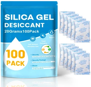 20 Gram 100 Pcs Color-Indicating Silica Gel Packets Premium Food Grade Desiccant, Desiccant Packets for Storage, Premium Desiccant Packs for Food, Electronics, Closet 20 Gram 100 Pcs Color-Indicating Silica Gel Packets Premium Food Grade Desiccant, Desiccant Packets for Storage, Premium Desiccant Packs for Food, Electronics, Closet