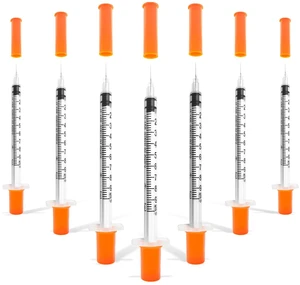 100 Pack U-100 1cc 31 Gauge 5/16 Inch Syringes with Needle Individually Packed, Premium Construction, Leak-Resistant Design, Easy-to-Read Markings 100 Pack U-100 1cc 31 Gauge 5/16 Inch Syringes with Needle Individually Packed, Premium Construction, Leak-Resistant Design, Easy-to-Read Markings