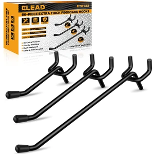 66-Piece 2/4/6 Inch Extra Thick Pegboard Hooks, Heavy Duty Peg Board Organizer Accessories, Peg Board Tool Hangers Fit for 1/4" Pegboard Hanging Tools Garage, Workshop, and Craft Storage 66-Piece 2/4/6 Inch Extra Thick Pegboard Hooks, Heavy Duty Peg Board Organizer Accessories, Peg Board Tool Hangers Fit for 1/4" Pegboard Hanging Tools Garage, Workshop, and Craft Storage