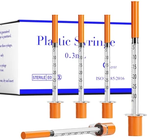 20 Pack U-100 0.3ml Lab Syringe, 31G 1/4 Inch (0,25 x 6mm) Disposable Syringes Supplies, Individually Wrapped 20 Pack U-100 0.3ml Lab Syringe, 31G 1/4 Inch (0,25 x 6mm) Disposable Syringes Supplies, Individually Wrapped