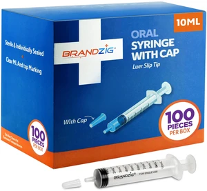 10ml Oral Syringe With Cap (100 Pack) | Oral Dispenser Without Needle, Luer Slip Tip | Individually Wrapped Medicine Dropper For Infants & Pets 10ml Oral Syringe With Cap (100 Pack) | Oral Dispenser Without Needle, Luer Slip Tip | Individually Wrapped Medicine Dropper For Infants & Pets
