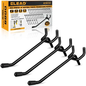 60-Piece 4 Inch Extra Thick Pegboard Hooks, Heavy Duty Peg Board Organizer Accessories, Peg Board Tool Hangers Fit for 1/4" Pegboard Hanging Tools Garage, Workshop, and Craft Storage 60-Piece 4 Inch Extra Thick Pegboard Hooks, Heavy Duty Peg Board Organizer Accessories, Peg Board Tool Hangers Fit for 1/4" Pegboard Hanging Tools Garage, Workshop, and Craft Storage