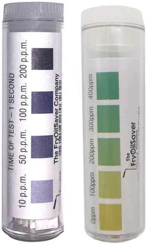 Restaurant Sanitizer Test Kit Combo, 2 x Vial of 100 Strips Each QR5 Quat Sanitizer 0-400PPM & Chlorine Test Strips 0-200PPM Testing Kit for Food Service, Bar & Restaurants Supplies by FryOilSaver Co Restaurant Sanitizer Test Kit Combo, 2 x Vial of 100 Strips Each QR5 Quat Sanitizer 0-400PPM & Chlorine Test Strips 0-200PPM Testing Kit for Food Service, Bar & Restaurants Supplies by FryOilSaver Co