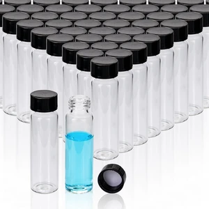 100 PCS 12ML Clear Small Liquid Sample Glass Vials with Screw Caps 19x65mm, Leak-Proof Tiny Bottle for Lab, Essential Oil, Perfume, Reagent 100 PCS 12ML Clear Small Liquid Sample Glass Vials with Screw Caps 19x65mm, Leak-Proof Tiny Bottle for Lab, Essential Oil, Perfume, Reagent