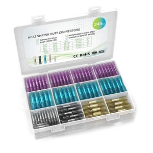 245PCS Heat Shrink Butt Wire Connectors 26-10 AWG, Insulated Waterproof Electrical Wire Connectors Automotive Marine Grade Wire Crimp Terminals Butt Splices, Ideal for Boat, Truck 245PCS Heat Shrink Butt Wire Connectors 26-10 AWG, Insulated Waterproof Electrical Wire Connectors Automotive Marine Grade Wire Crimp Terminals Butt Splices, Ideal for Boat, Truck