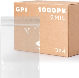Clear Plastic Reusable Zip Bags - Bulk Case of 1000, 3" x 4" 2 mil Thick Strong & Durable Poly Baggies With Resealable Zip Top Lock For Travel, Storage, Packaging & Shipping Clear Plastic Reusable Zip Bags - Bulk Case of 1000, 3" x 4" 2 mil Thick Strong & Durable Poly Baggies With Resealable Zip Top Lock For Travel, Storage, Packaging & Shipping
