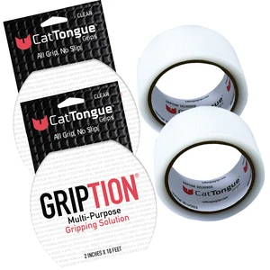 2"x10' 2-Pk Grip Tape Roll, Non-Abrasive, Waterproof, Clear Gription's patented non-rubber material is perfect for bathtubs, stairs, ramps, walkways, floors & larger household items 2"x10' 2-Pk Grip Tape Roll, Non-Abrasive, Waterproof, Clear Gription's patented non-rubber material is perfect for bathtubs, stairs, ramps, walkways, floors & larger household items
