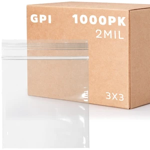 1000 Count, 3" x 3" Clear Plastic Square Zip Bags, 2 Mil Thick, Strong & Durable Poly Baggies with Resealable Zip Top Lock for Travel, Storage, Packaging & Shipping 1000 Count, 3" x 3" Clear Plastic Square Zip Bags, 2 Mil Thick, Strong & Durable Poly Baggies with Resealable Zip Top Lock for Travel, Storage, Packaging & Shipping