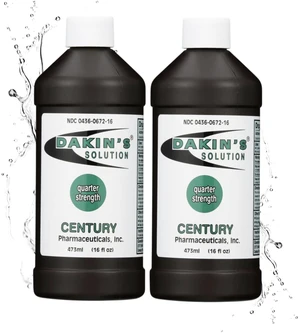 Quarter-Strength 0.125% Sodium Hypochlorite Wound Cleanser for Acute and Chronic Wounds, Non-cytotoxic Antimicrobial No-Rinse Gentle Formula, Home or Clinical Use, 2-Pack 16 oz Quarter-Strength 0.125% Sodium Hypochlorite Wound Cleanser for Acute and Chronic Wounds, Non-cytotoxic Antimicrobial No-Rinse Gentle Formula, Home or Clinical Use, 2-Pack 16 oz