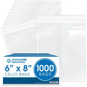 6" X 8" Self-Sealing Cellophane Bags (1000 Count) Clear Resealable Cello Bags for Cards, Photos, Cookies, Retail Packaging 6" X 8" Self-Sealing Cellophane Bags (1000 Count) Clear Resealable Cello Bags for Cards, Photos, Cookies, Retail Packaging