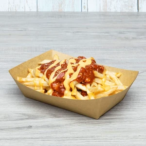 FP-FT250K Kraft Paper Food Serving Tray, 2.5lb Capacity, for Appetizer, Fried Meals, Chicken Wings, Pack of 500 FP-FT250K Kraft Paper Food Serving Tray, 2.5lb Capacity, for Appetizer, Fried Meals, Chicken Wings, Pack of 500