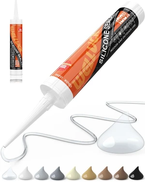 Clear Silicone Caulk, 100% Waterproof Silicone Sealant Adhesive Caulking,for RV, Kitchen,Bathroom, Window, Door, Glass,10.2FL.OZ/300ML (1Pack) Clear Silicone Caulk, 100% Waterproof Silicone Sealant Adhesive Caulking,for RV, Kitchen,Bathroom, Window, Door, Glass,10.2FL.OZ/300ML (1Pack)
