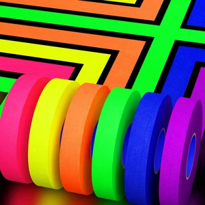 Neon Gaffer Cloth UV Blacklight Tape for Halloween Decorations, 6 Rolls Multi-Color UV Fluorescent Glow in The Dark Tape for Party Decoration, Dance Floors, UV Party (0.6 inch x 120 feet) Neon Gaffer Cloth UV Blacklight Tape for Halloween Decorations, 6 Rolls Multi-Color UV Fluorescent Glow in The Dark Tape for Party Decoration, Dance Floors, UV Party (0.6 inch x 120 feet)