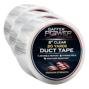 Clear Repair Tape 2 x 20 Yards Semi-Transparent Waterproof Duct Tape for Discreet Repairs, Sealing & Patching Heavy Duty, Weather Resistant (Pack of 3) Clear Repair Tape 2 x 20 Yards Semi-Transparent Waterproof Duct Tape for Discreet Repairs, Sealing & Patching Heavy Duty, Weather Resistant (Pack of 3)